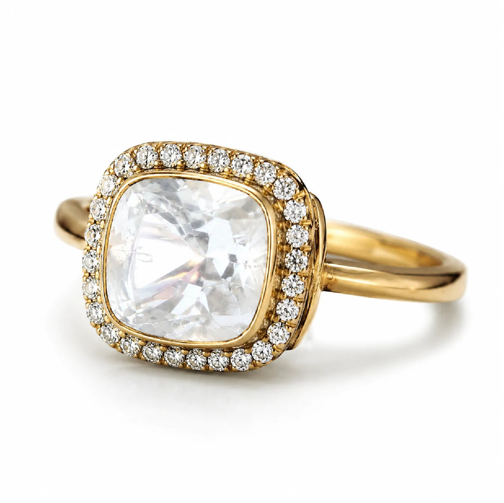 Aurora Crystal Halo Ring