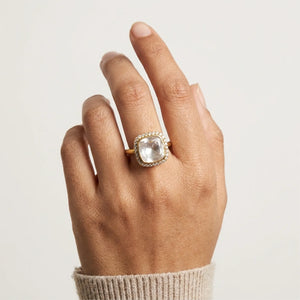 Aurora Crystal Halo Ring