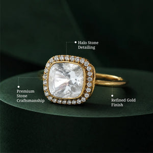 Aurora Crystal Halo Ring