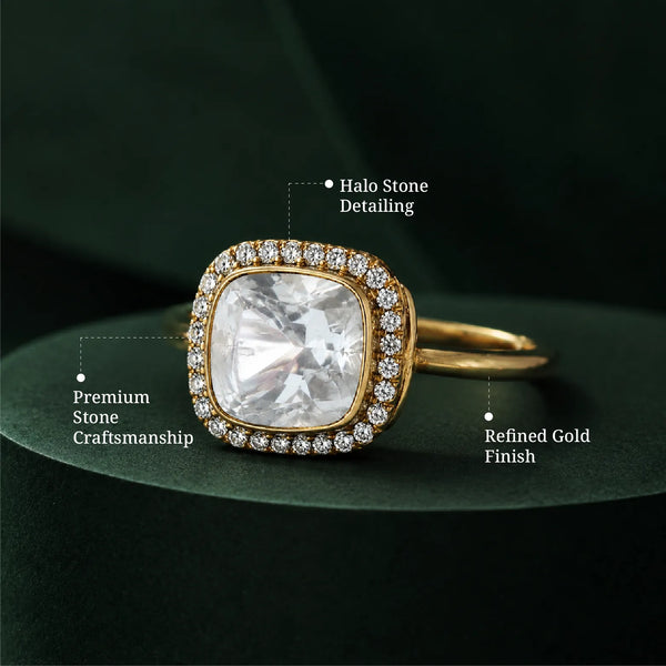 Aurora Crystal Halo Ring