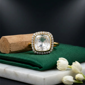 Aurora Crystal Halo Ring