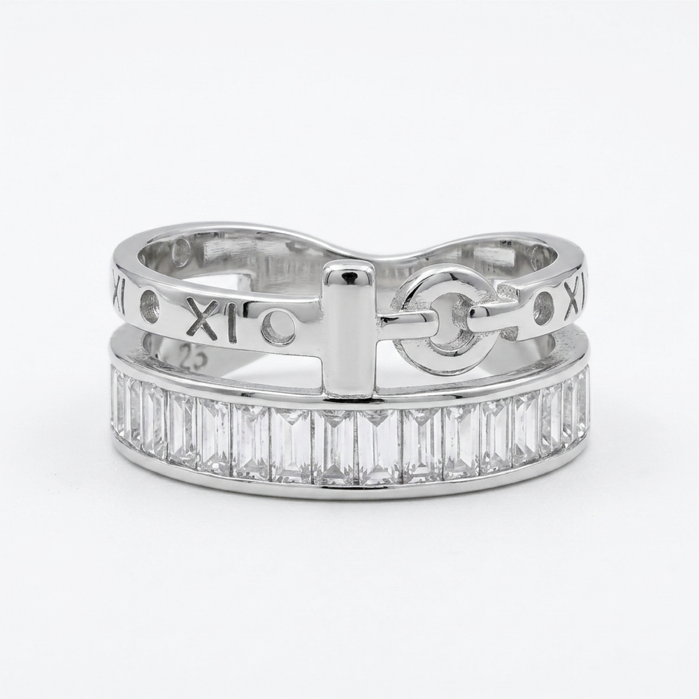 Crystal Lock Band Ring