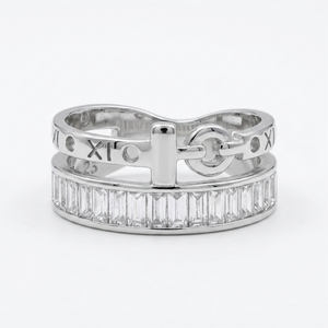 Crystal Lock Band Ring