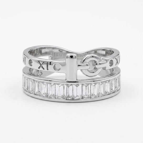 Crystal Lock Band Ring