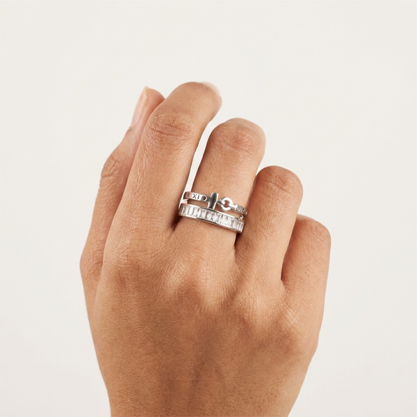 Crystal Lock Band Ring