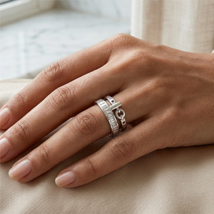 Crystal Lock Band Ring
