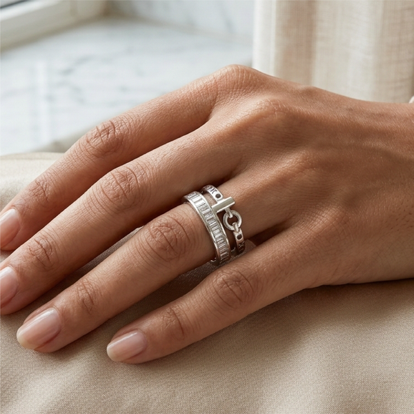Crystal Lock Band Ring