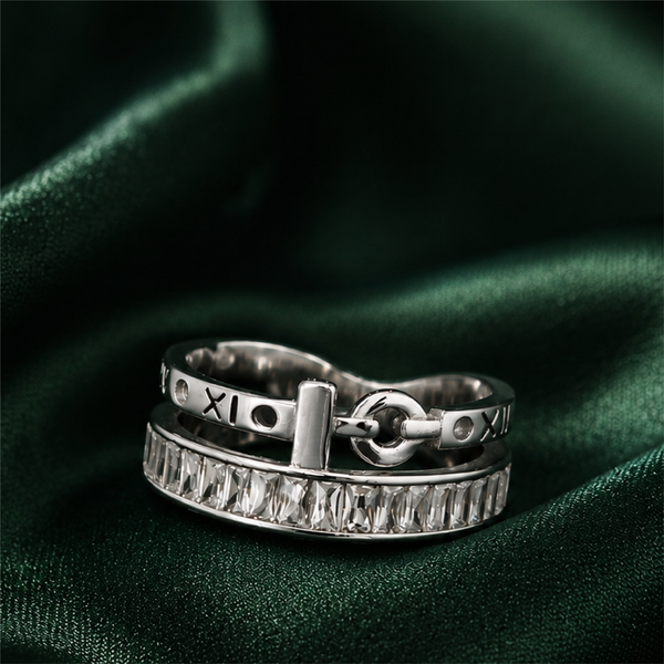 Crystal Lock Band Ring