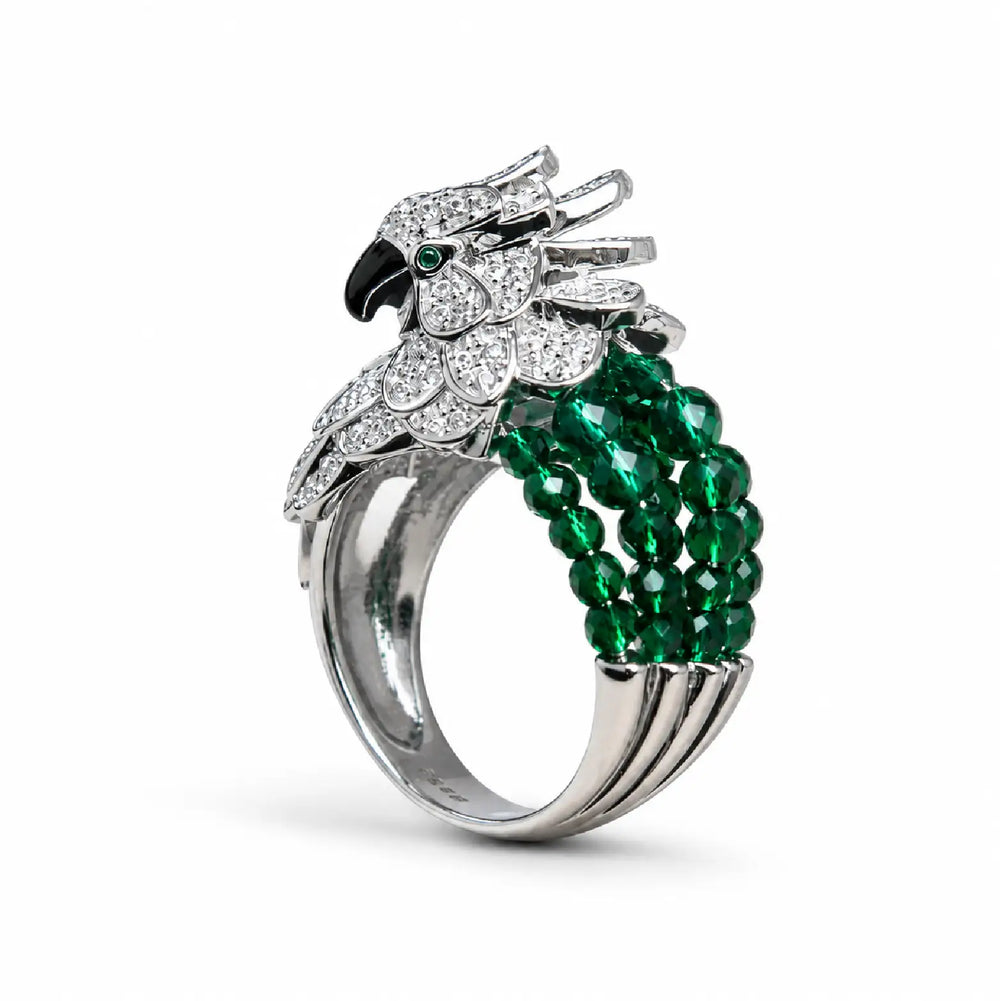 Emerald Parrot Ring