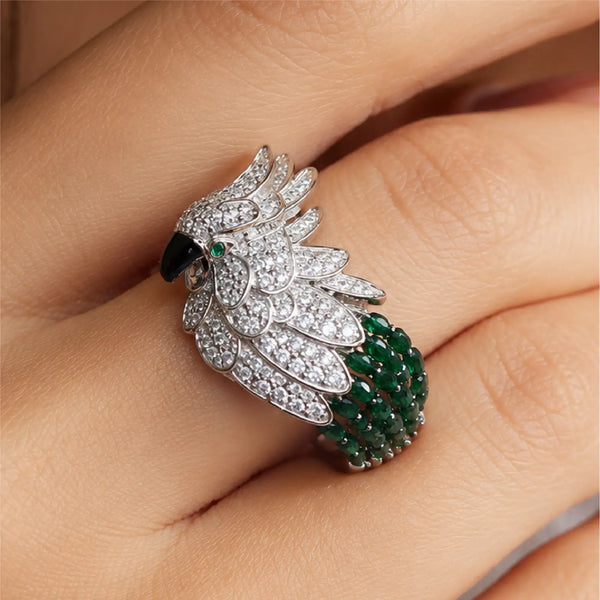 Emerald Parrot Ring