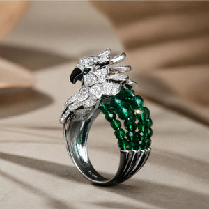 Emerald Parrot Ring