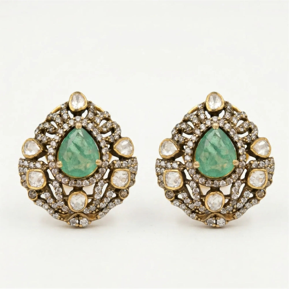 Emerald Studded Earrings