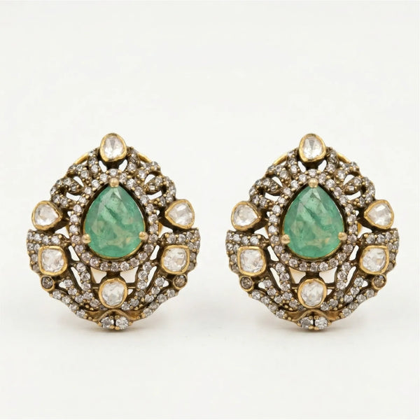Emerald Studded Earrings
