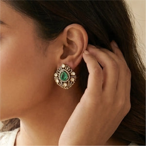 Emerald Studded Earrings