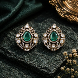 Emerald Studded Earrings