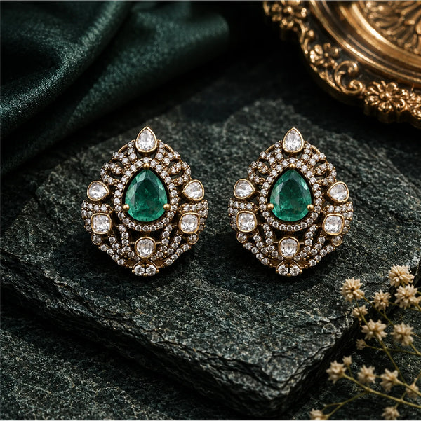Emerald Studded Earrings