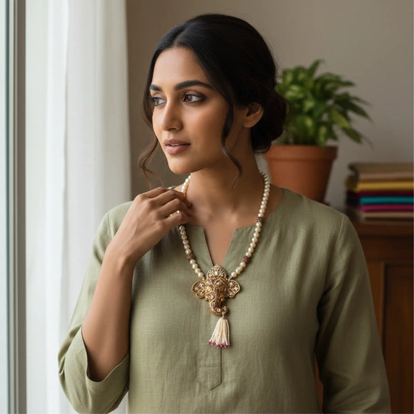 Ganesha Pearl Heritage Necklace