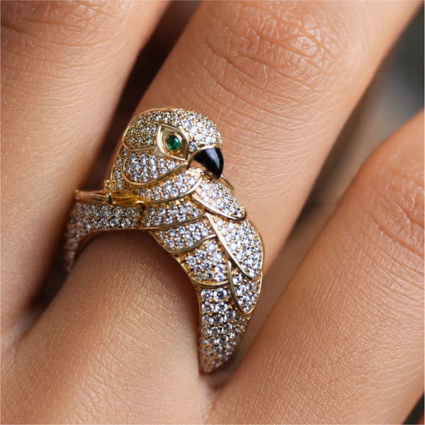 Golden Parrot Ring