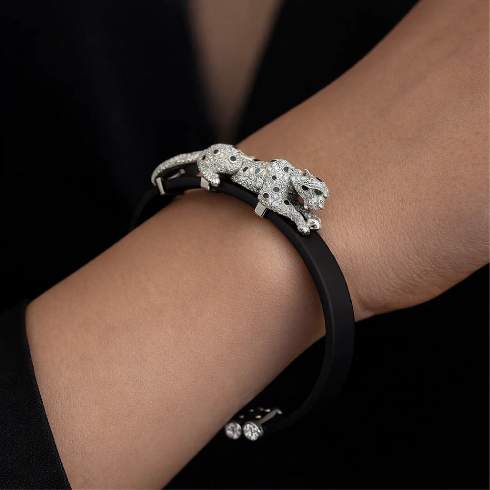 Panther Diamond Studded Bangle