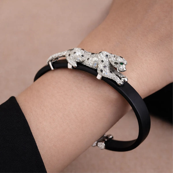 Panther Diamond Studded Bangle