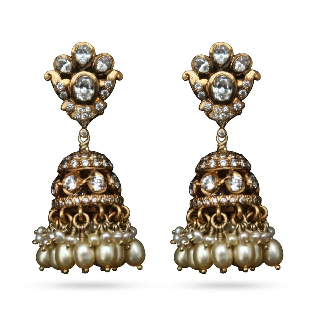 Pearl Crown Jhumka