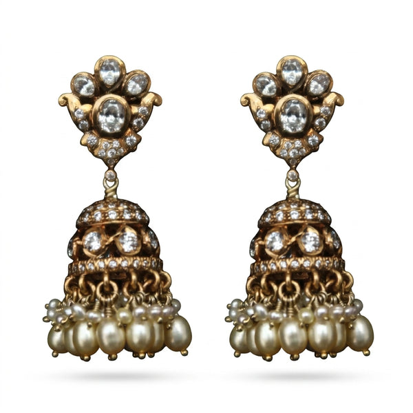 Pearl Crown Jhumka