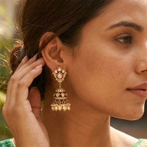 Pearl Crown Jhumka