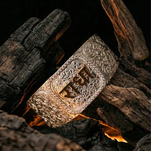 Engraved Radha Silver Kada