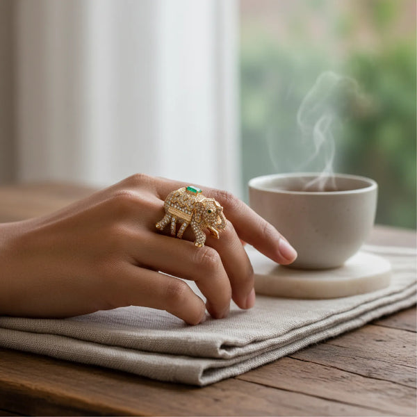 Royal Elephant Statement Ring