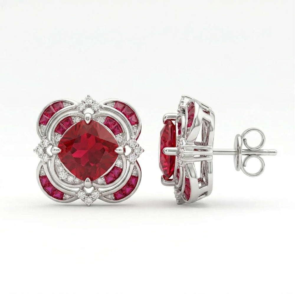 Ruby Blossom Earrings