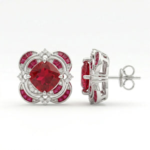 Ruby Blossom Earrings