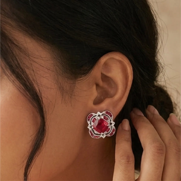 Ruby Blossom Earrings
