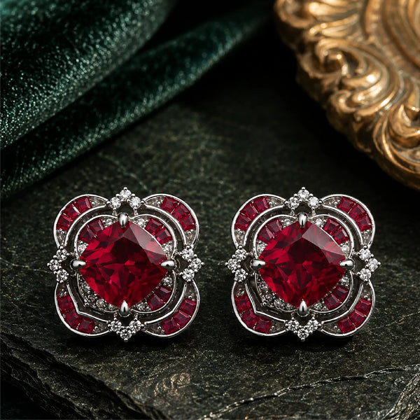 Ruby Blossom Earrings