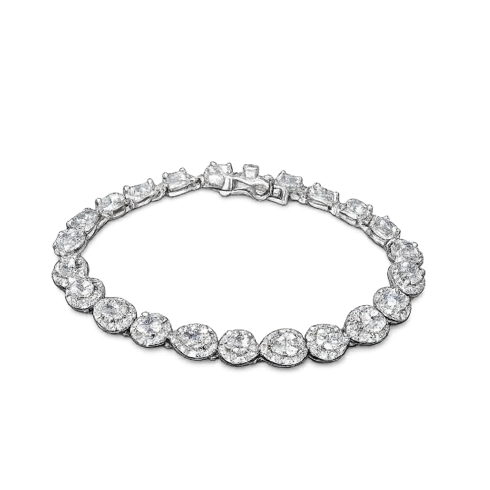 Halo Stone Silver Bracelet