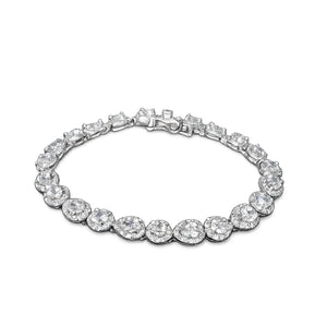 Halo Stone Silver Bracelet
