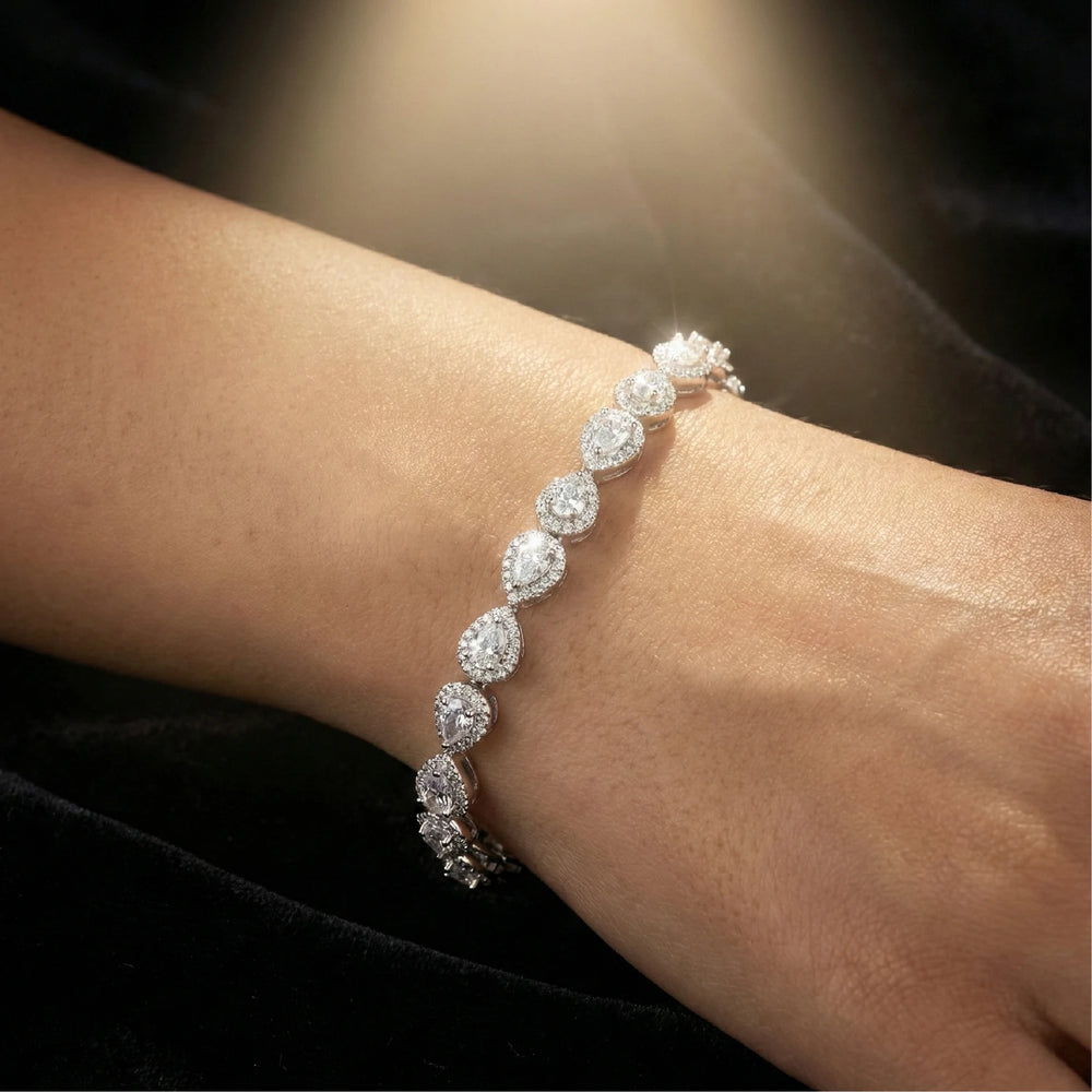 Halo Stone Silver Bracelet