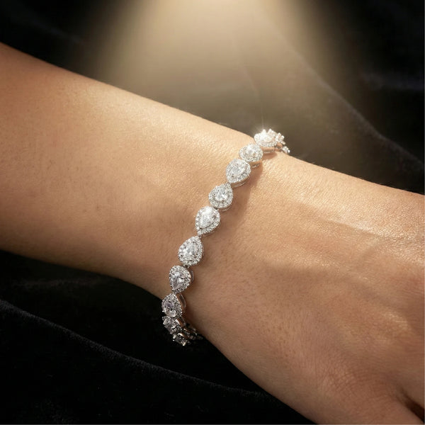 Halo Stone Silver Bracelet