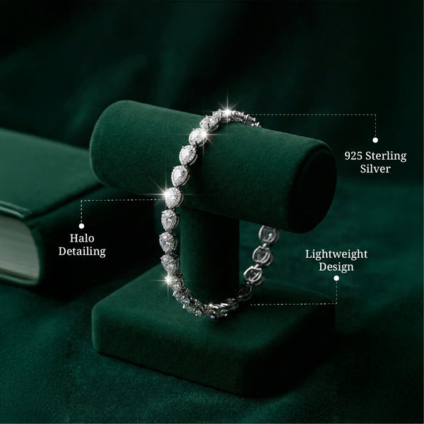 Halo Stone Silver Bracelet