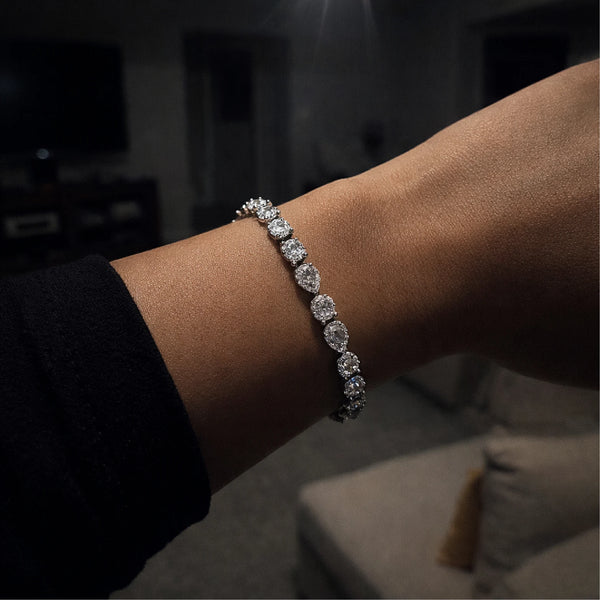 Halo Stone Silver Bracelet