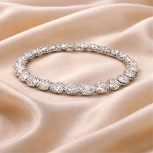 Halo Stone Silver Bracelet