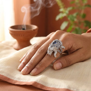 Sapphire Elephant Ring