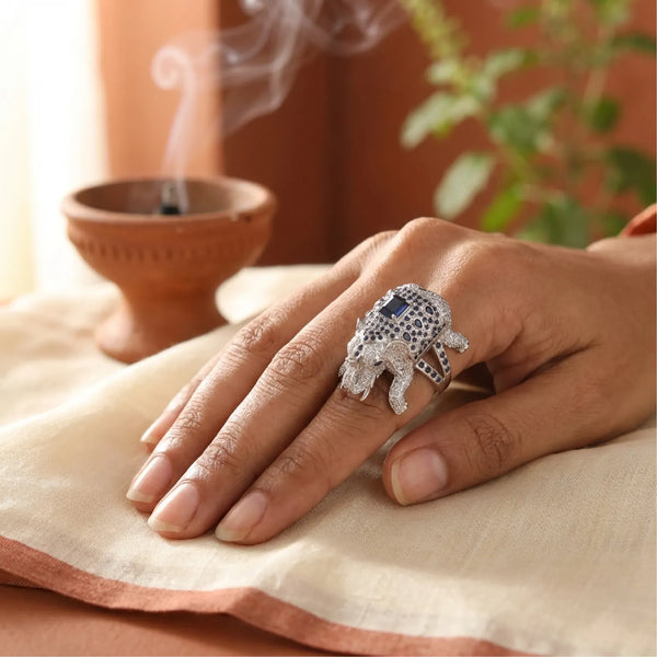 Sapphire Elephant Ring