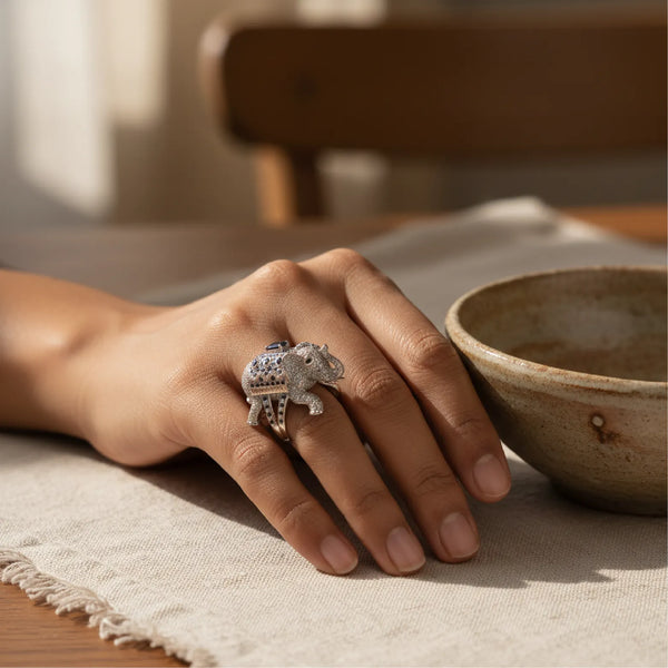 Sapphire Elephant Ring