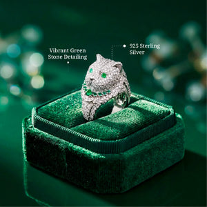 Silver Cat Head Ring
