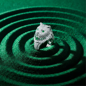 Silver Cat Head Ring