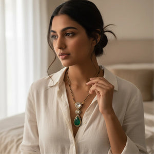 Zariya Emerald Drop Mangalsutra